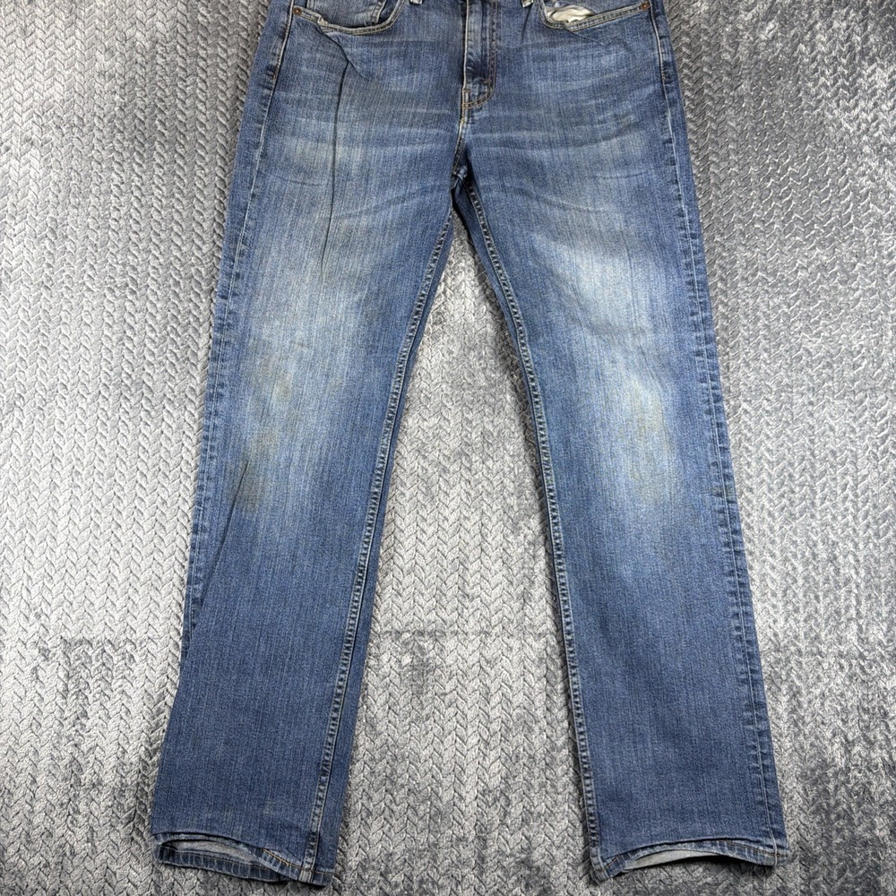 Levis 514 Jeans Mens 34x32 Blue Slim Straight Regular‎ Mid Rise Dark Wash Denim
